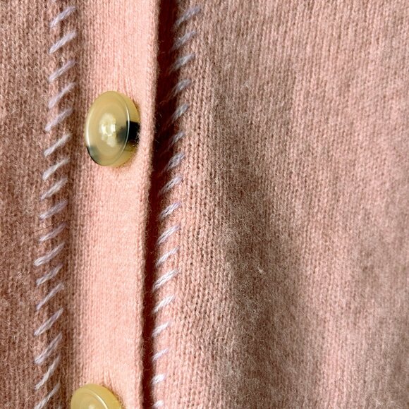 Veronica Beard Rosewood Arta 100% Cashmere Cardigan Tortoise Shell Button - Picture 6 of 9